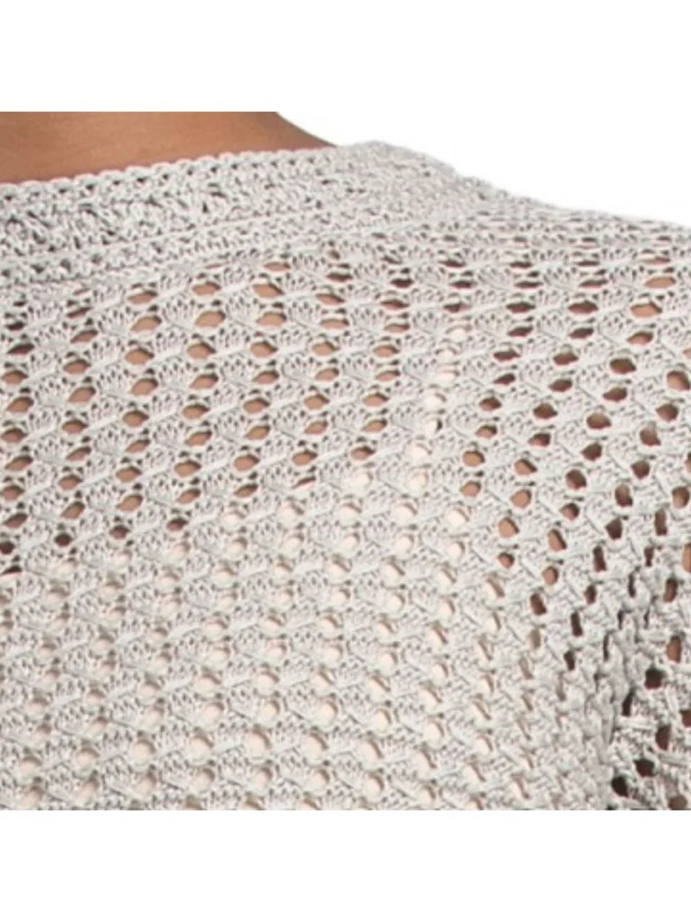 VINCE Crochet Crew Neck Sweater